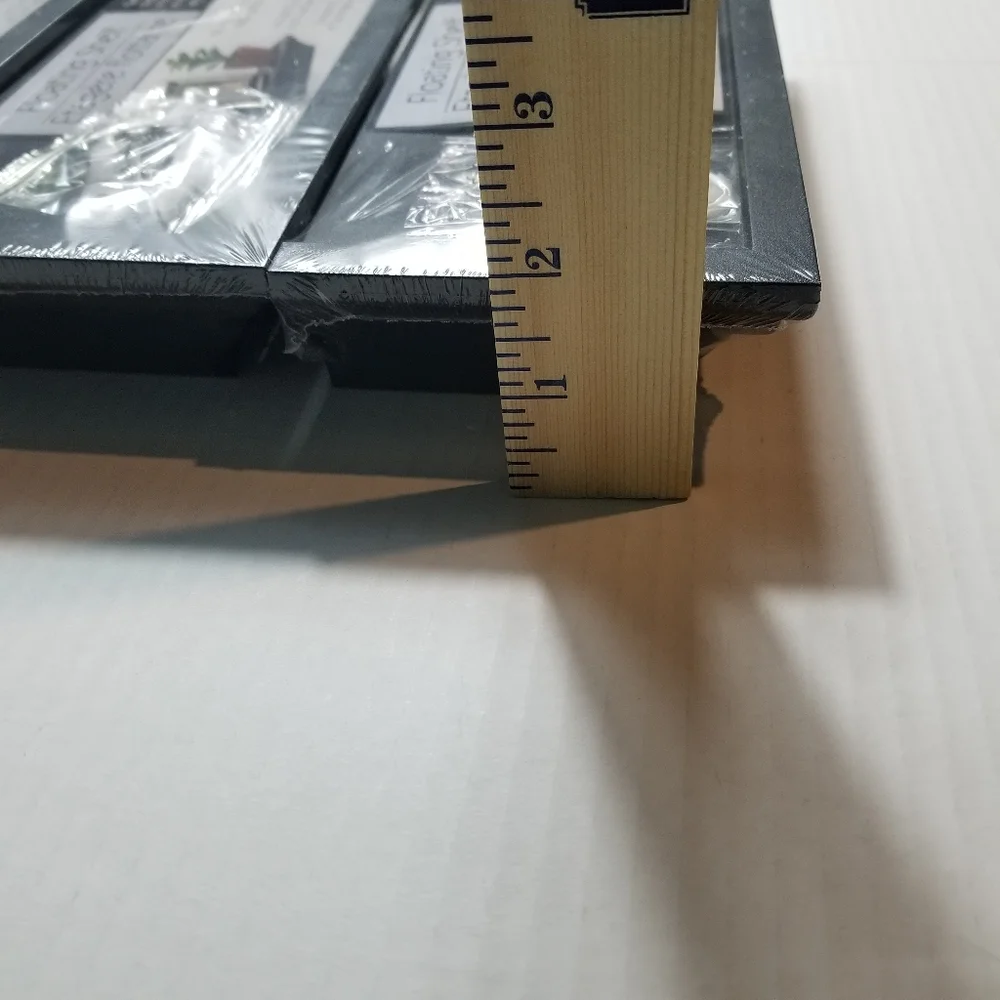 NEW IN PACKAGING SET OF 3 BLACK FLOATING SHELVES